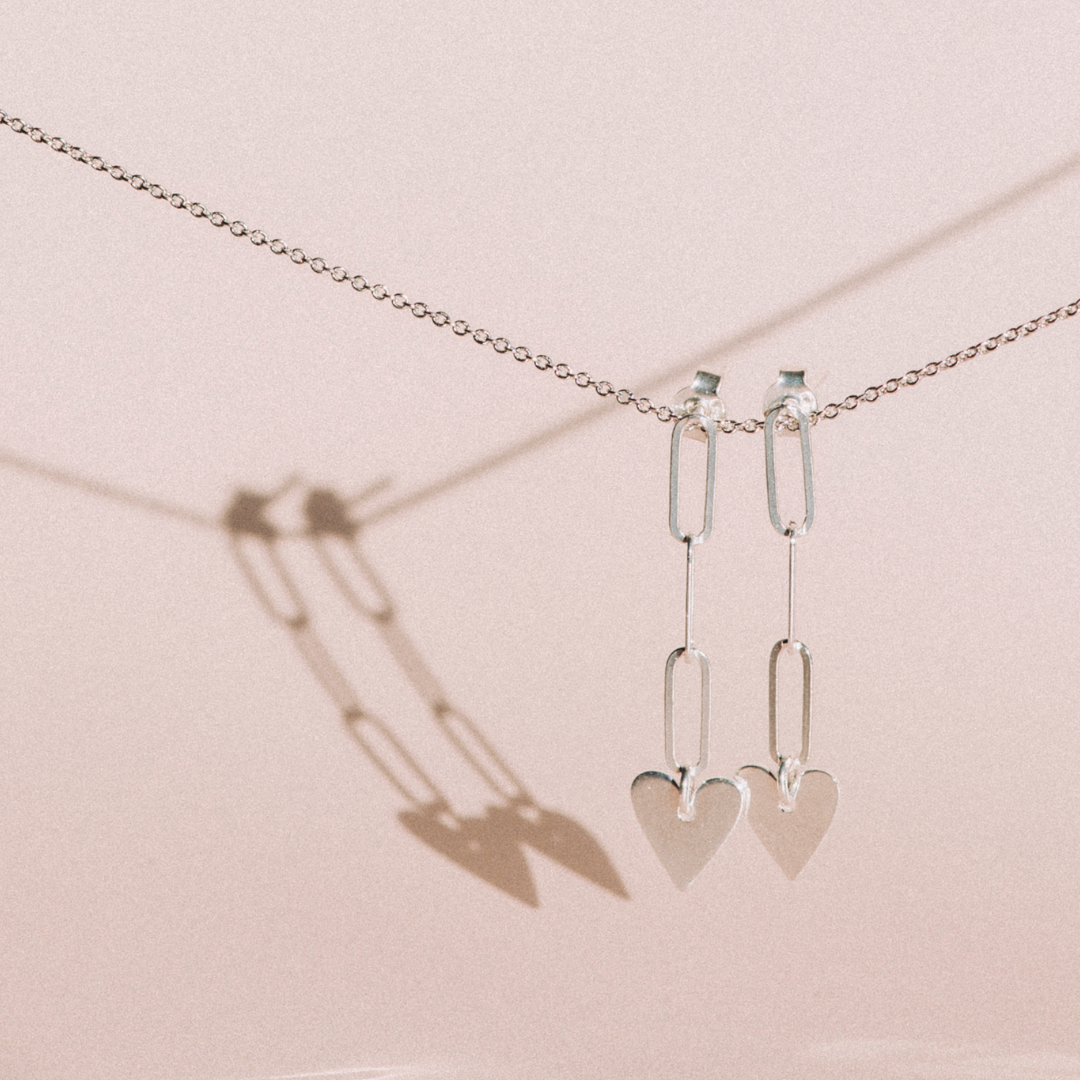 Valentina Silver Heart Earrings